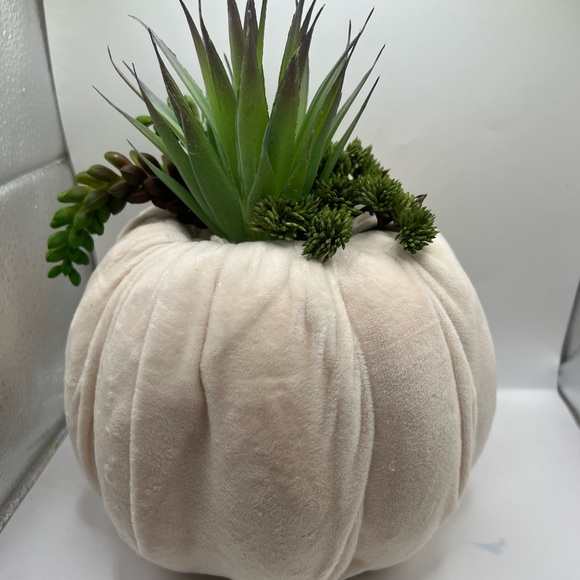 Artificial Plants White 8 Inches Large Pumpkin Multi-Element Pumpkin - Picture 3 of 6
